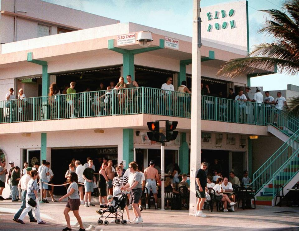 In 1997, spring breakers gather near the Fort Lauderdale “strip” near the Elbo Room.