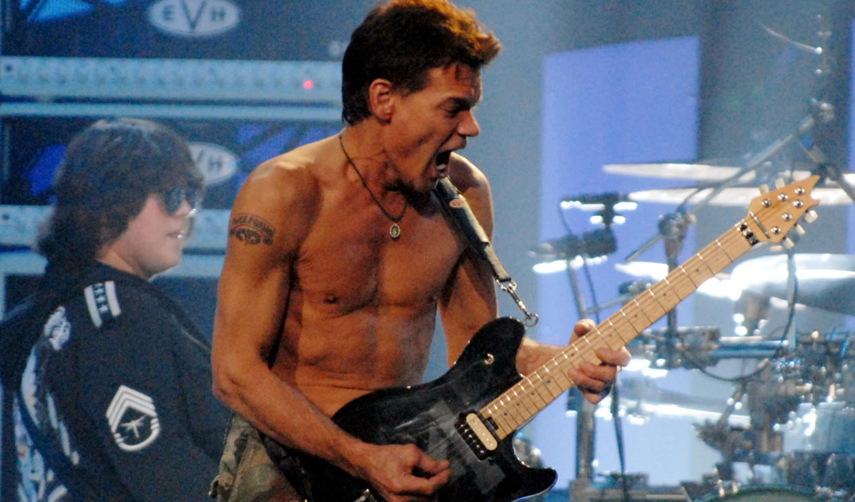  Eddie Van Halen performs with Van Halen in 2007. 