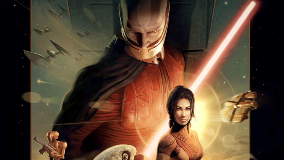 Poster for Knights of the Old Republic with Force users and other characters