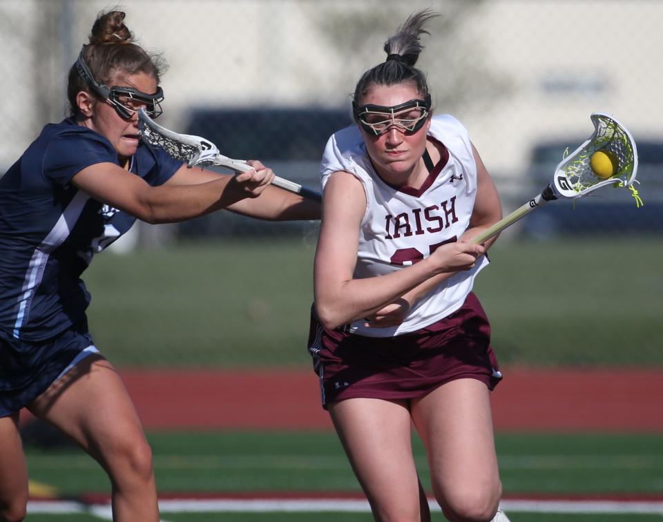 Sienna Hinchclifffe of Aquinas has big offensive numbers, but is among the leaders in caused turnovers and ground balls.