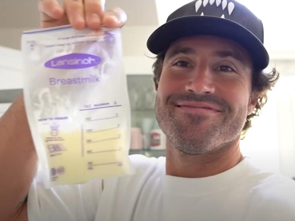 Brody Jenner with his fiancée's breast milk