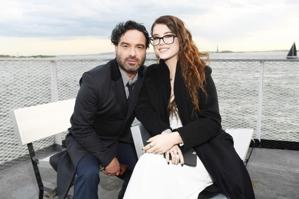 Johnny Galecki (L) and Alaina Meyer | Kevin Mazur/Getty