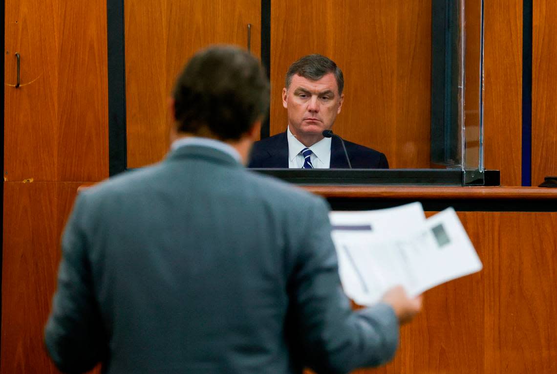 Attorney Josh Kendrick questions South Carolina Department of Corrections Director Bryan Stirling during a trial concerning the constitutionality of South Carolina execution laws, on Tuesday, August, 2, 2022 in the Richland County Courthouse.