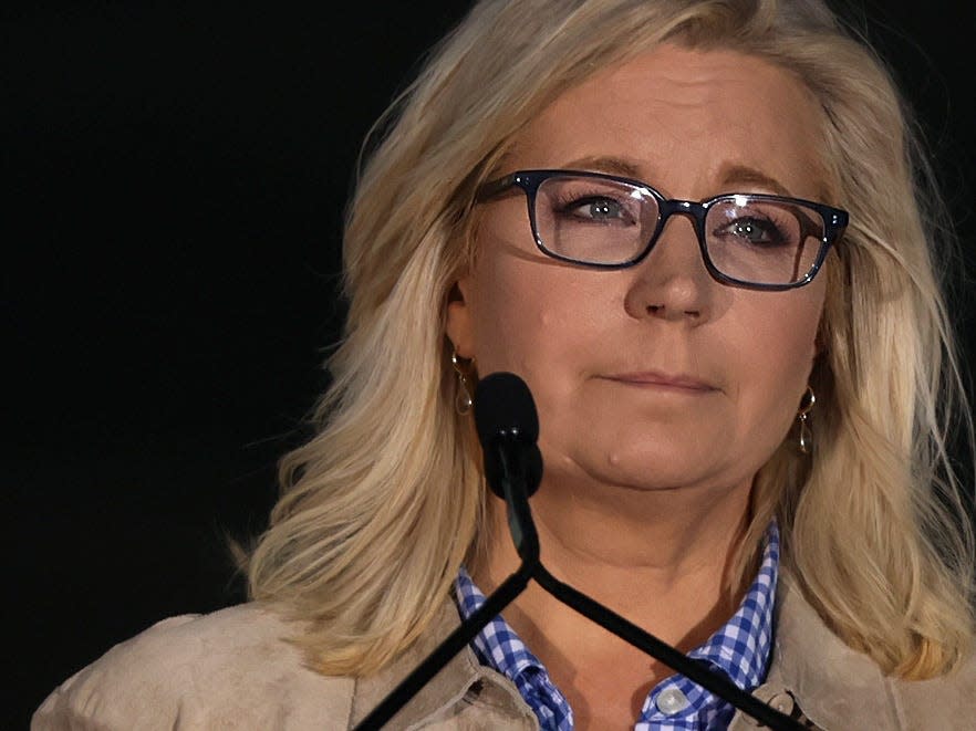 U.S. Rep. Liz Cheney (R-WY) speaks to supporters at a primary night event August 16, 2022 in Jackson, Wyoming. Cheney conceded her loss in today's primary.