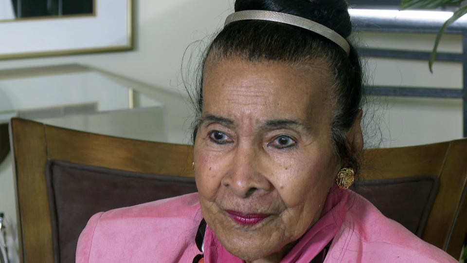 Xernona Clayton, a key aide to Martin Luther King Jr. and Coretta Scott King who helped sustain the civil rights movement in the 1960s, is interviewed in her offices at the Trumpet Foundation in Atlanta, on May 19, 2022. (AP Photo/Sharon Johnson)