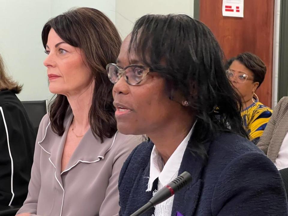 Deputy Minister of Justice Candace Thomas defends the decision to incorporate the Office of Equity and Anti-Racism within her department. (Jean LaRoche/CBC - image credit)