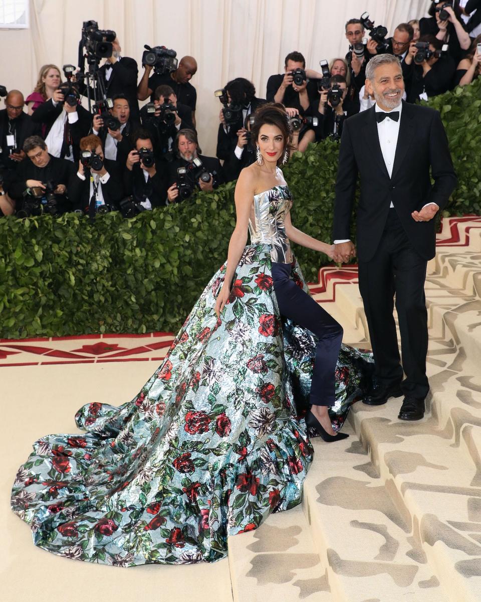 Amal Clooney and George Clooney at the Met Gala on May 7, 2018.