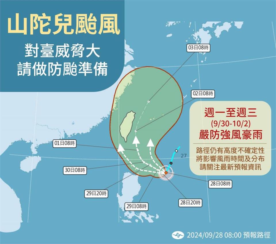 山陀兒開眼「增強轉中颱」恐直逼強颱！專家點名「2熱區」：嚴防強風豪雨