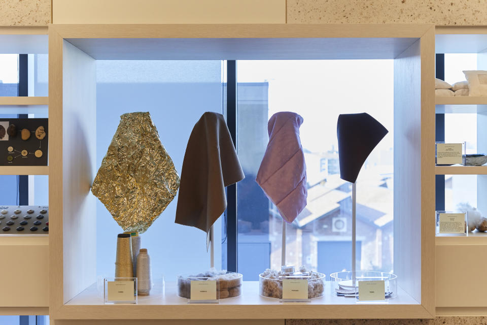 Fabric samples stocked at Kering’s Materials Innovation Lab’s textile library. - Credit: Courtesy of Kering