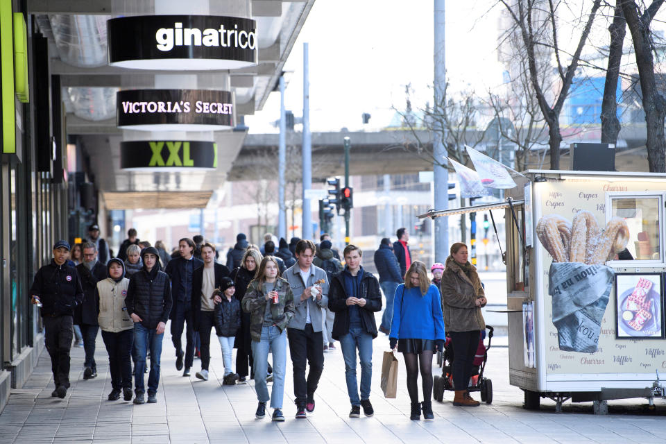 A scene from Stockholm on Saturday, April 4. (Photo: TT News Agency / Reuters)