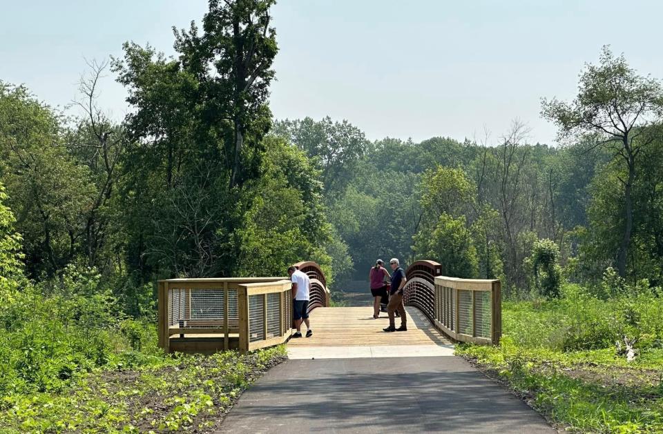 The latest section of the Marquette Greenway includes a bridge over Salt Creek in Portage, Ind.