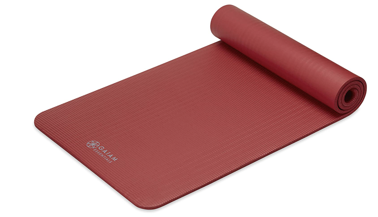 Red yoga mat.