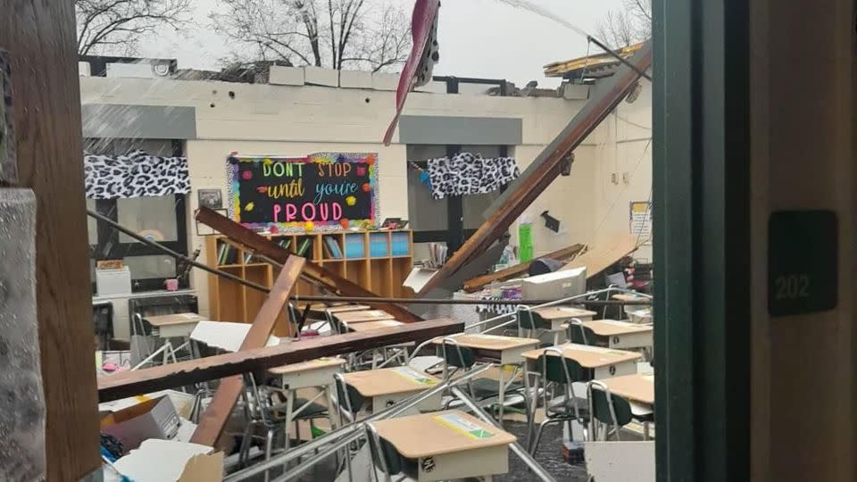 An elementary school in Proctorville, Ohio, was left in shambles after severe storms hit the area on Tuesday. - Courtesy Ashley Taliaferro