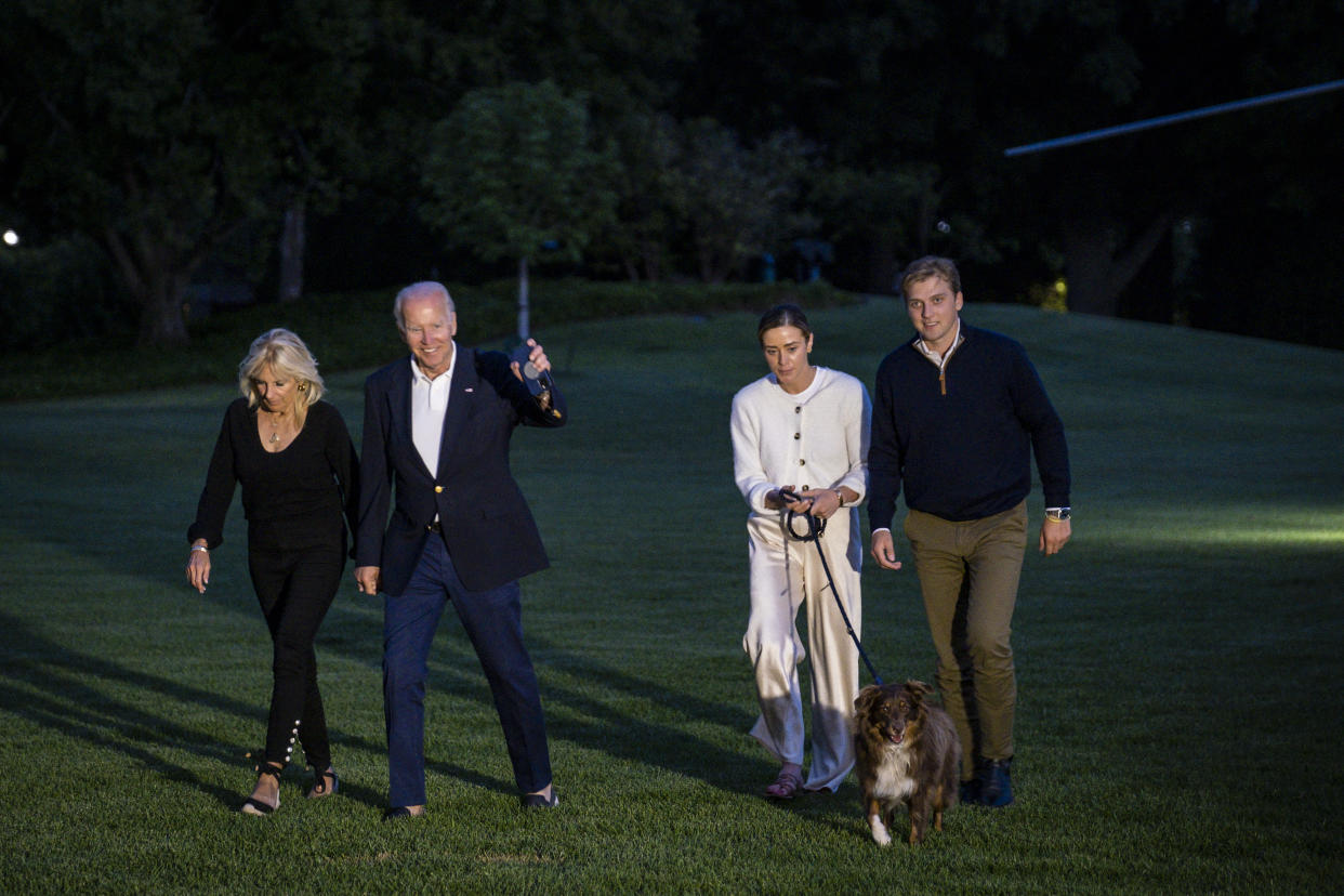 President Joe Biden, First Lady Jill Biden, granddaughter Naomi Biden and Peter Neal. (Photo: Pete Marovich/Getty Images)