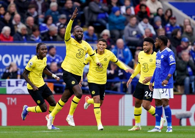 Antonio Rudiger celebrates his opening goal