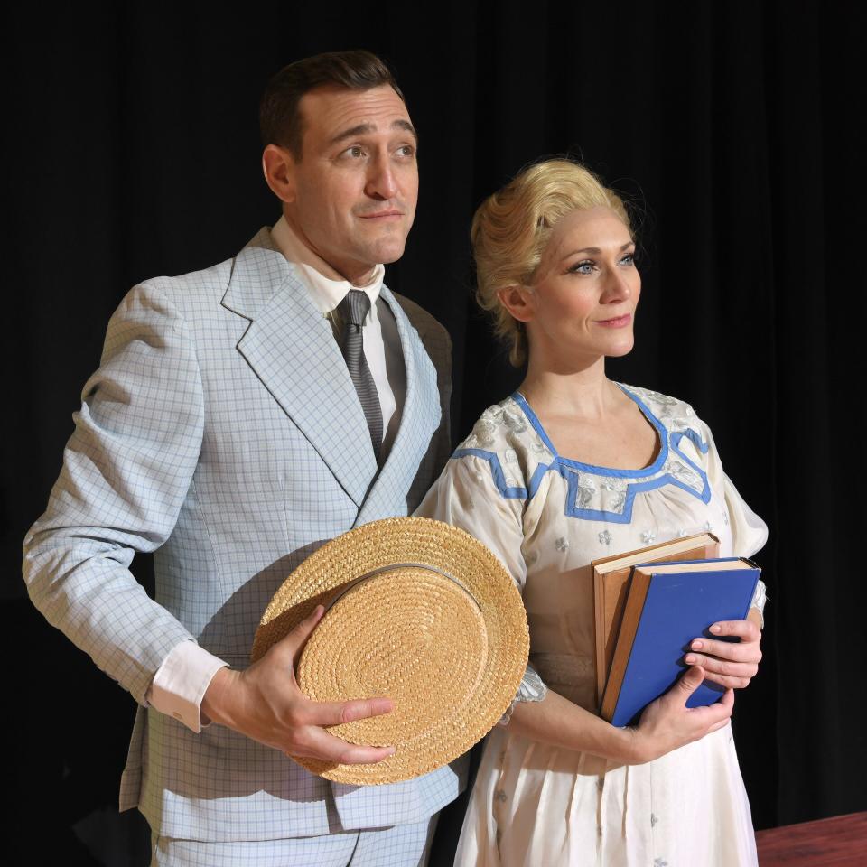 Joseph Spieldenner and Siri Howard star as con man Harold Hill and librarian Marian Paroo in Gulf Coast Symphony's "The Music Man."