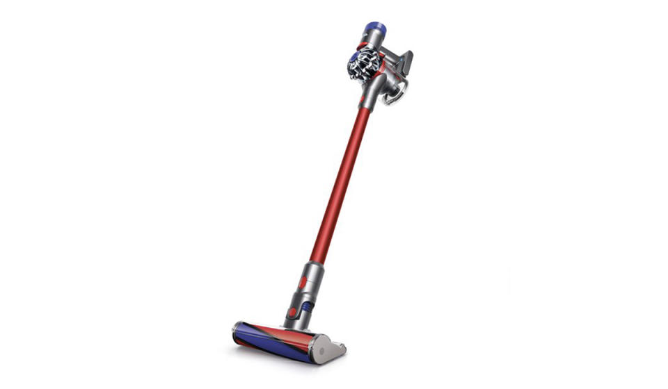 Dyson Fluffy cordless vac in red. (Photo: Walmart)