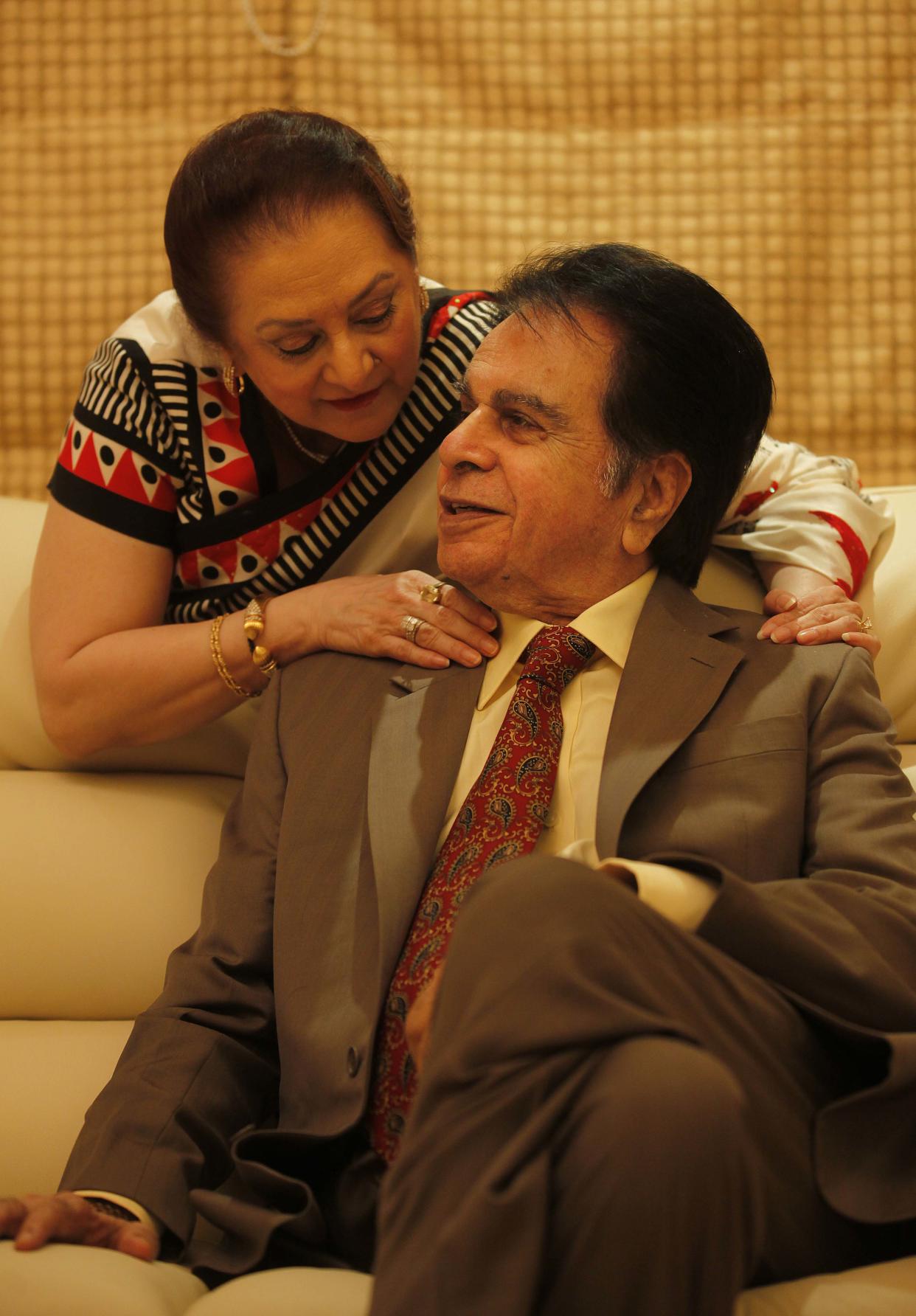 Dilip Kumar is survived by his wife Saira Banu. (Photo by Vijayanand Gupta/Hindustan Times via Getty Images)