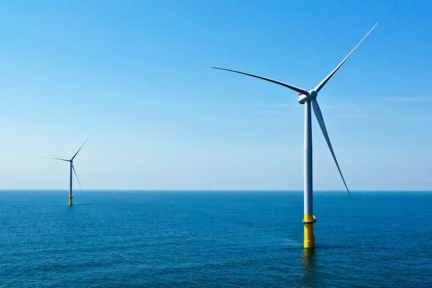 The two offshore wind turbines, constructed off the coast of Virginia Beach in 2020, are a pilot project for Dominion Energy's planned $9.8 billion Coastal Virginia Offshore Wind project.
