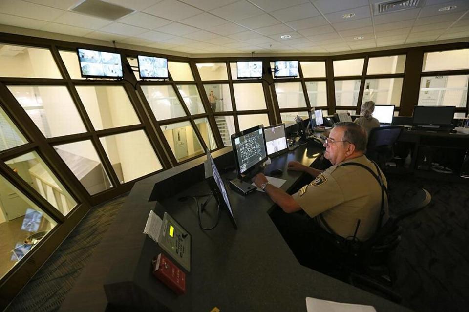 The Franklin County Jail control room in Pasco.