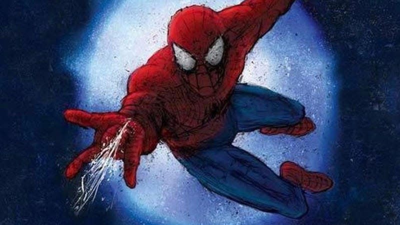 Spiderman from the poster for the broadway show