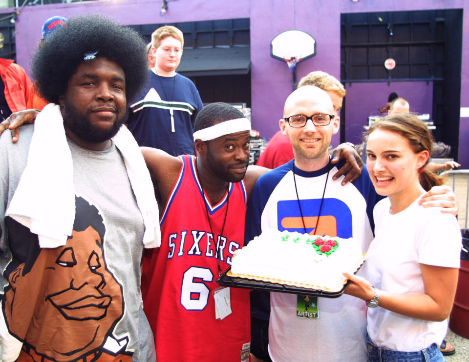 Moby and Portman with The Roots in the early 2000s. (Photo: Theo Wargo via Getty Images)