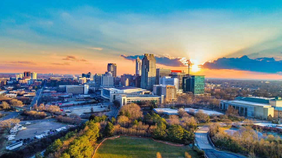 Aerial view of downtown Raleigh, North Carolina