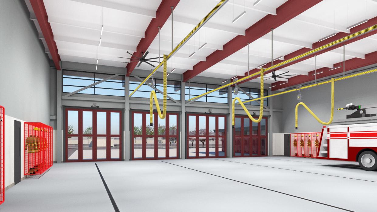 An earlier rendering of the new North Shore fire station, which opens Saturday.