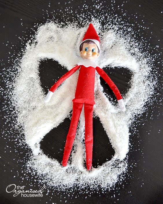 34) Easy Elf on the Shelf Snow Angel