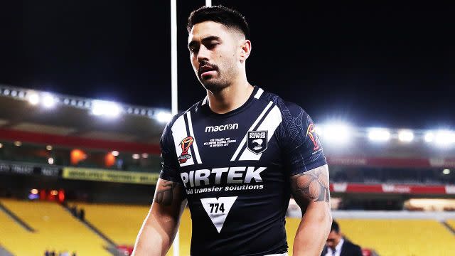 Shaun Johnson was shattered in the aftermath of the Kiwi's loss. Pic: Getty