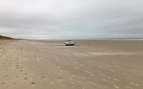 The Alicia, pictured last week at Équihen-Plage, just south of Boulogne sur Mer - Credit: Jamie Johnson