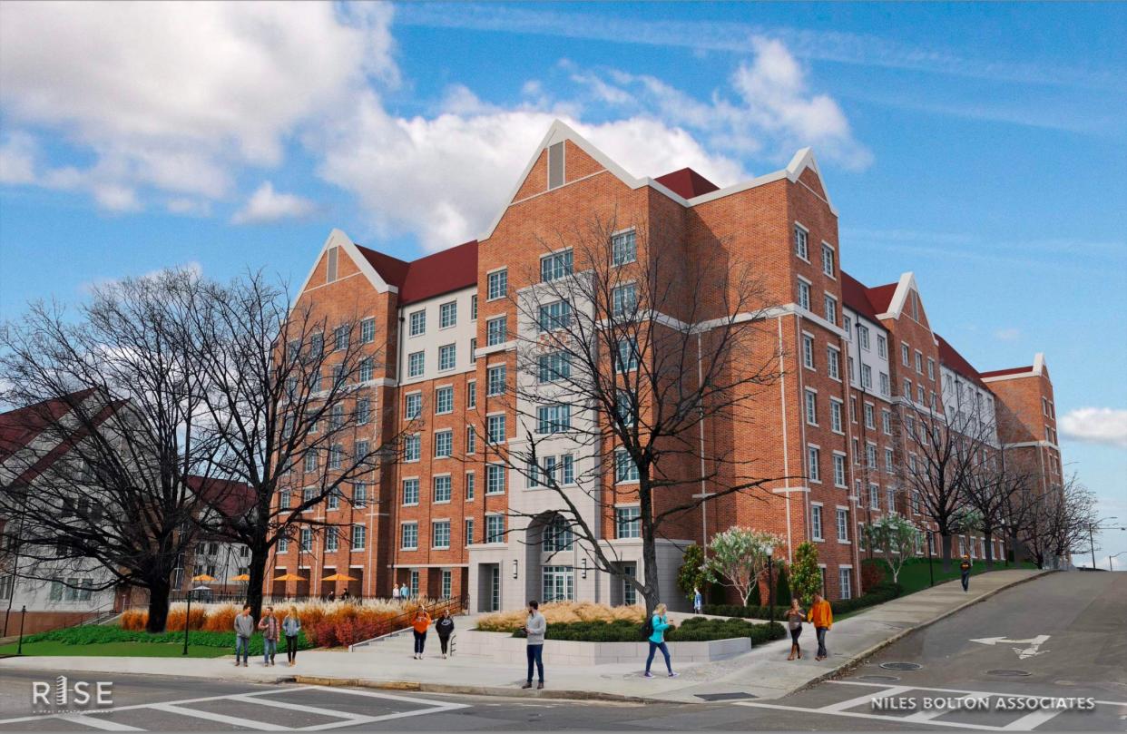 A rendering of the planned residence hall on Andy Holt Avenue at the University of Tennessee at Knoxville.