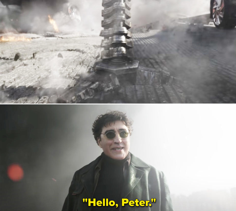 Dock Ock saying "Hello, Peter"