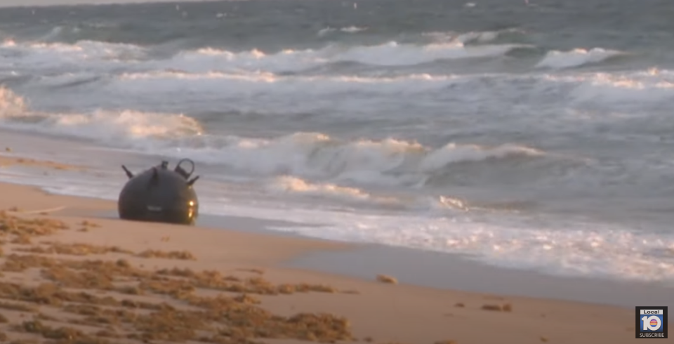 Marine mine on the beach