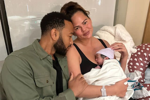 <p>Instagram/chrissyteigen</p> Legend and Teigen welcomed their fourth child in June