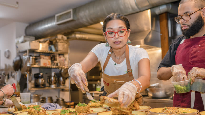 Priyanka Naik preparing food