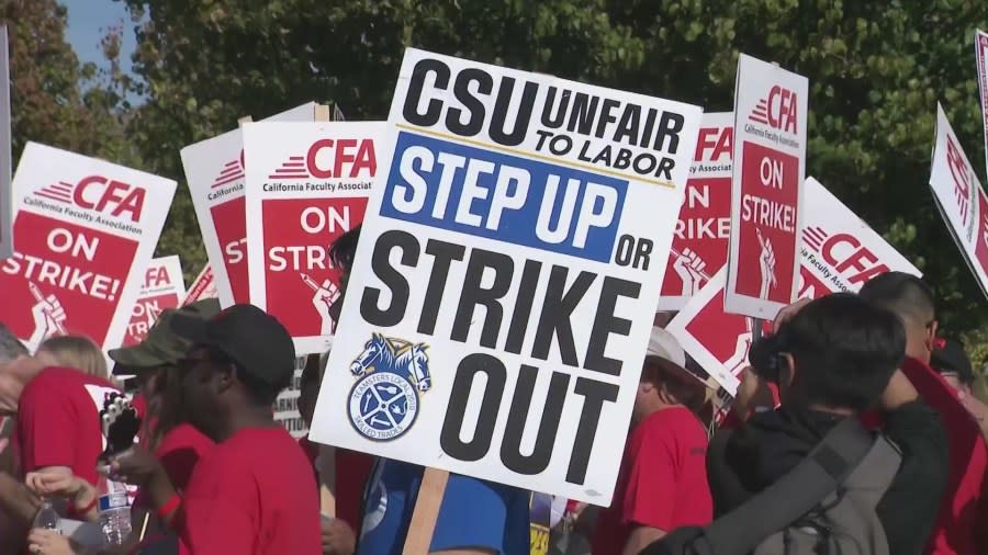 Unionized faculty members on strike at Cal State L.A. as final exams loom