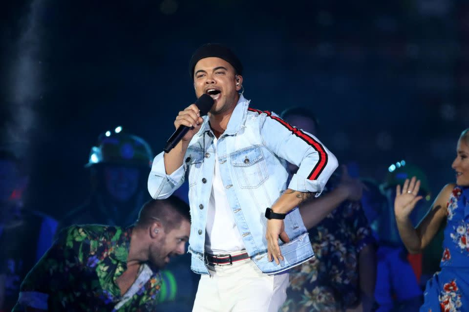 Guy Sebastian performed at the 2018 Commonwealth Games Closing Ceremony. Source: Getty