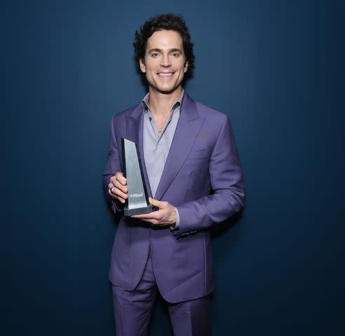 <p>Vivien Killilea/Getty</p> Matt Bomer poses with 'The Hollywood Reporter' 's Trailblazer Award at the SCAD TVfest on Feb. 7 2024 in Atlanta, Georgia.