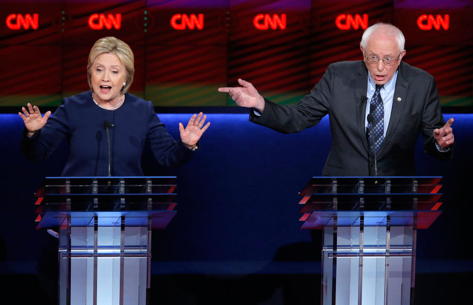 The Democratic presidential candidates debate in Flint, Mich.