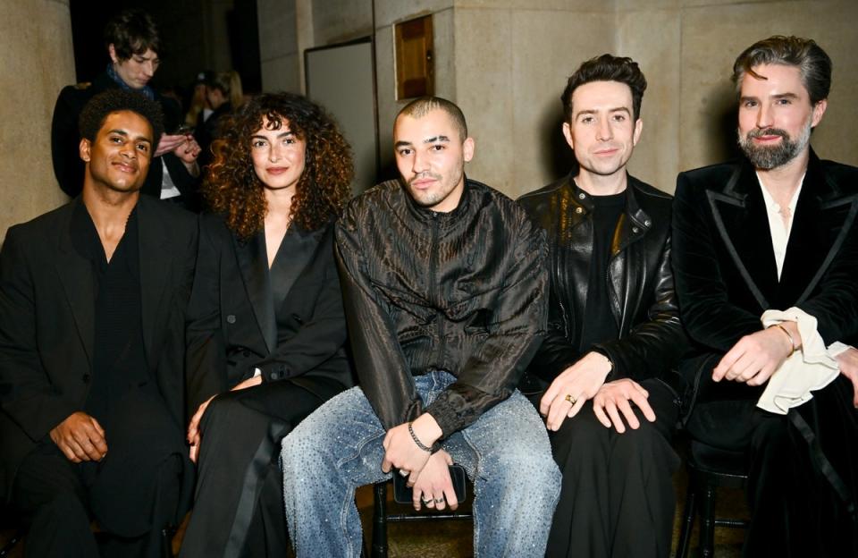 Marcelino Sambe, Anna Shaffer, Meshach Henry, Nick Grimshaw and Jack Guinness at Harris Reed (Dave Benett/Getty Images for Har)