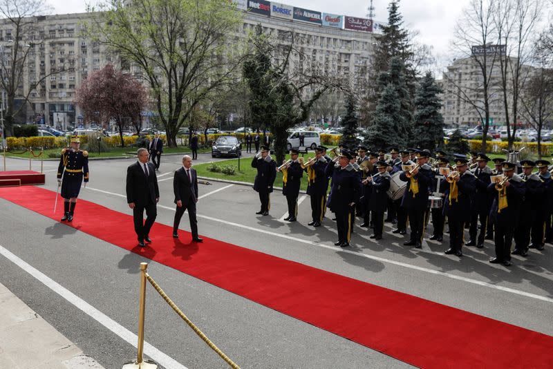 German Chancellor Olaf Scholz travels to Romania