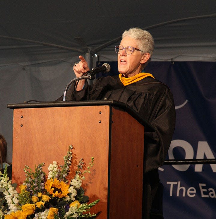 Gina McCarthy, White House National Climate Advisor and graduate of the Class of 1972, was the guest speaker for the Fontbonne Academy graduation ceremony on Thursday, May 26, 2022.