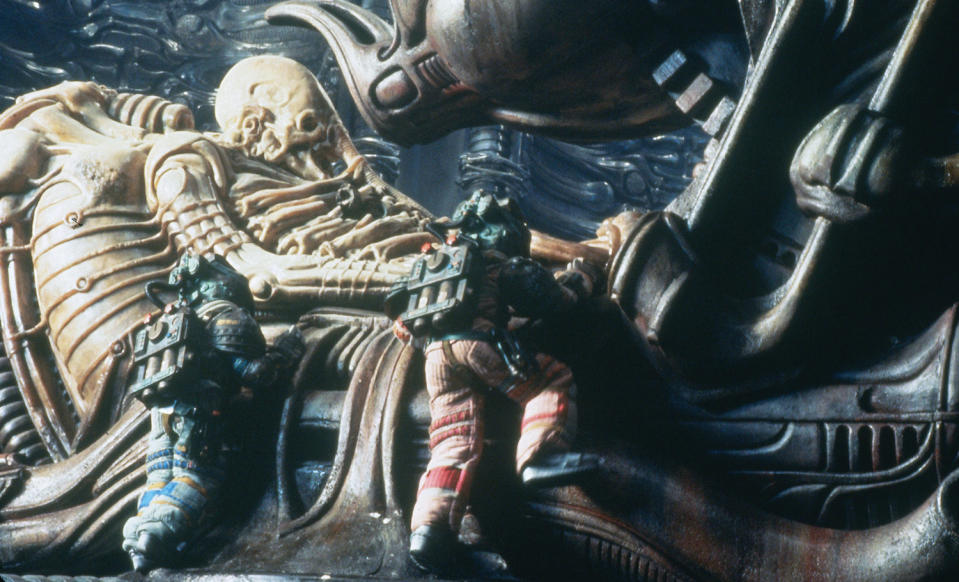 The Nostromo crew scale the space jockey (20th Century Fox/Park Circus)