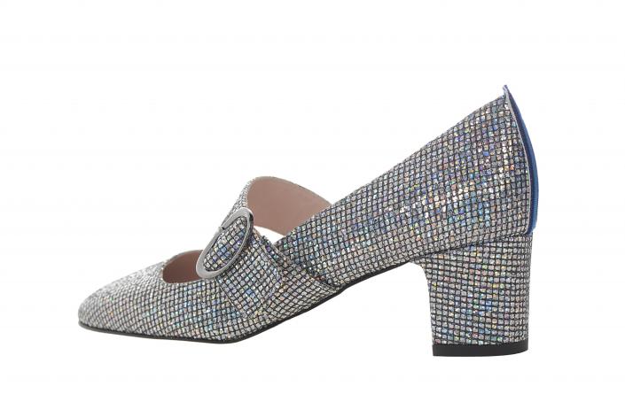 The SJP Mary Jane shoe features a blue stripe on the heel. (Photo: SJP collection)