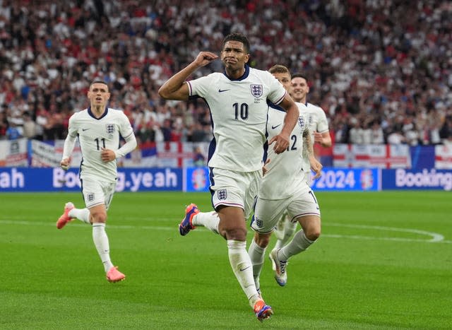 Jude Bellingham celebrating against Serbia