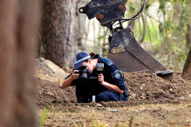 NSW Police and Rural Fire Service volunteers search an area of bush, 1km from the former home of William Tyrrell’s foster grandmother in Kendall, mid north coast of NSW.