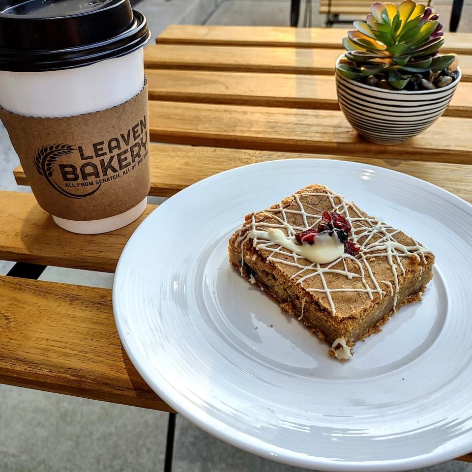 Sunergos Coffee and Cranberry White Chocolate Blondie at Leaven Bakery