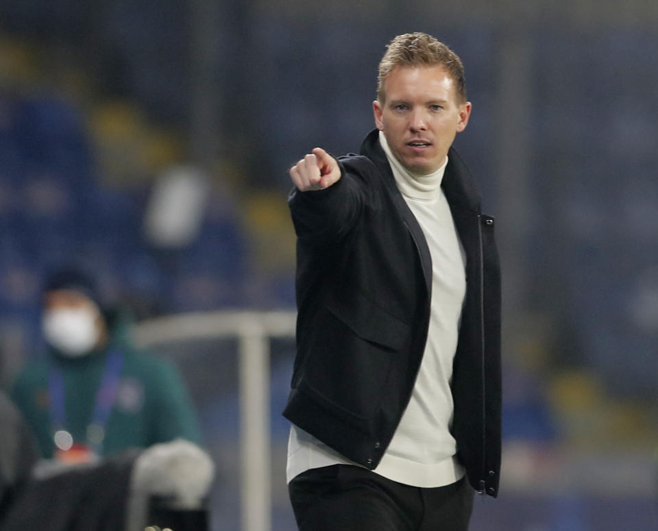 Soccer Football - Champions League - Group H - Istanbul Basaksehir F.K. v RB Leipzig - Basaksehir Fatih Terim Stadium, Istanbul, Turkey - December 2, 2020 RB Leipzig coach Julian Nagelsmann REUTERS/Murad Sezer