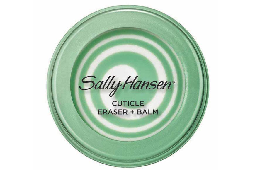 Use a cuticle specific moisturiser. No matter how well you think you moisturise your hands, your cuticles are especially thirsty for hydration. They’re soaked and dried every time you wash your hands and they’re exposed to chemicals when you clean or work without gloves. Pictured: Sally Hansen Cuticle Eraser and Balm ($14.95)